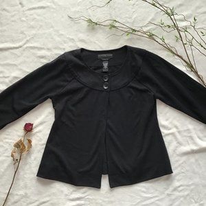 Geoffrey Beene Black Button Jacket Cape Coat